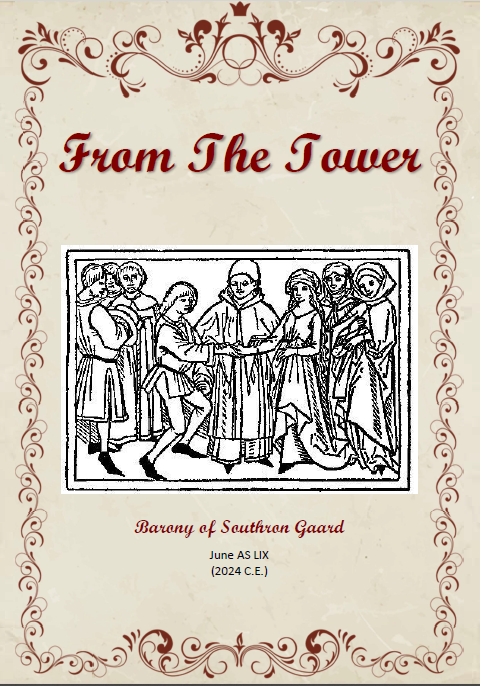 Image of the cover of From the Tower, showing a medieval woodcut depicting a marriage