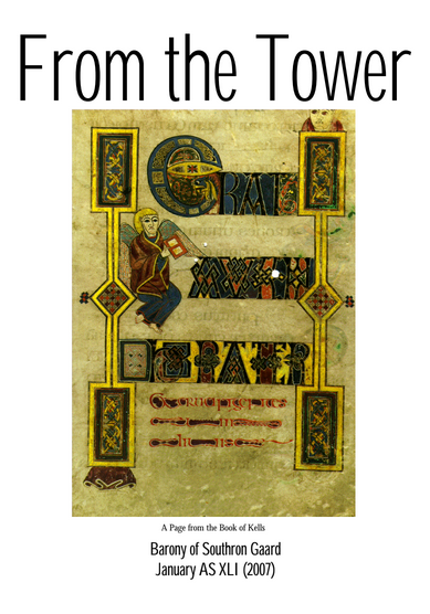 Cover for the January 2007 issue of From the Tower featuring a page from the Book of Kells