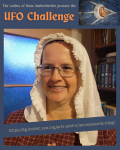Ellen wearing a white linen goffered veil