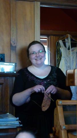 Ginevra-knitting-a-sock