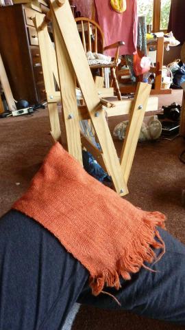 Madder-dyed-cap -on-my-knee -for-scale